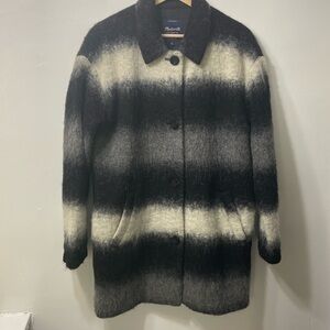 Madewell,Women’s,Black And White,Wool Blend,Long Sleeve Coat.Size-Medium.